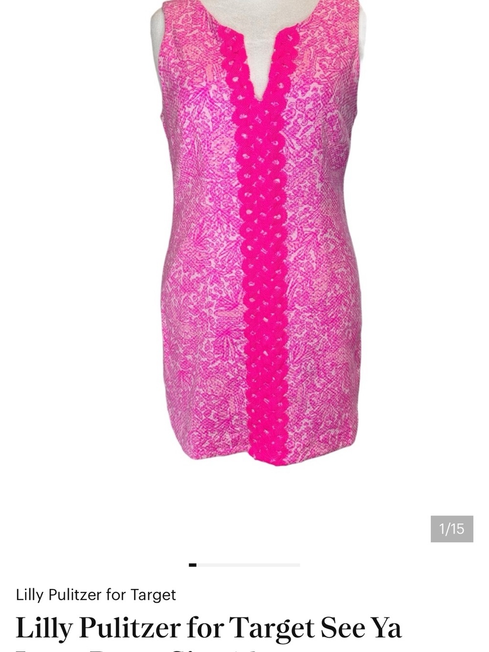 Lilly Pulitzer for Target Hot Pink Printed Sleeveless Shift Dress